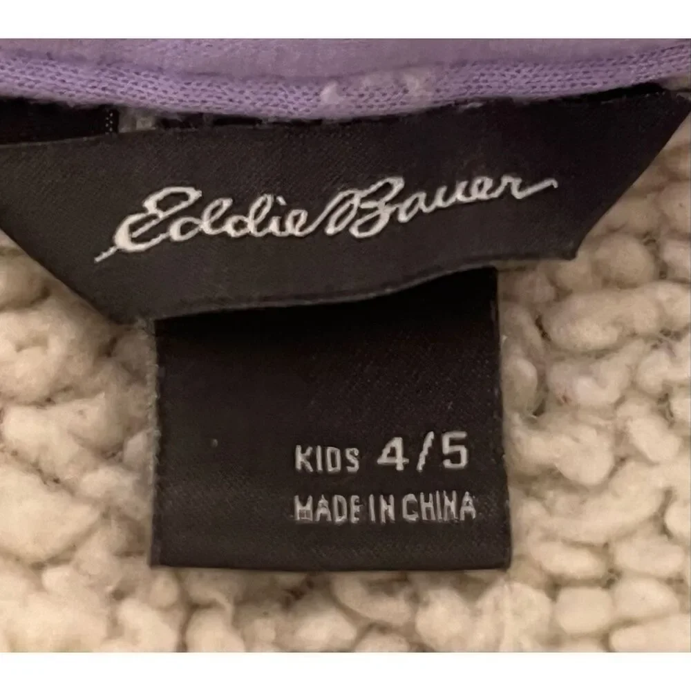 Eddie Bauer Blue And Purple Plaid Jacket   Girls Size 4/5
